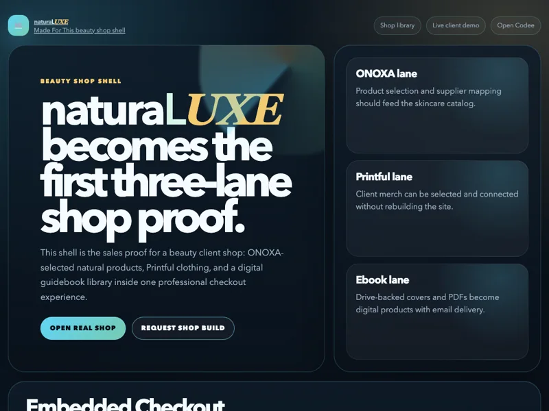 naturaLUXE Shop Shell preview